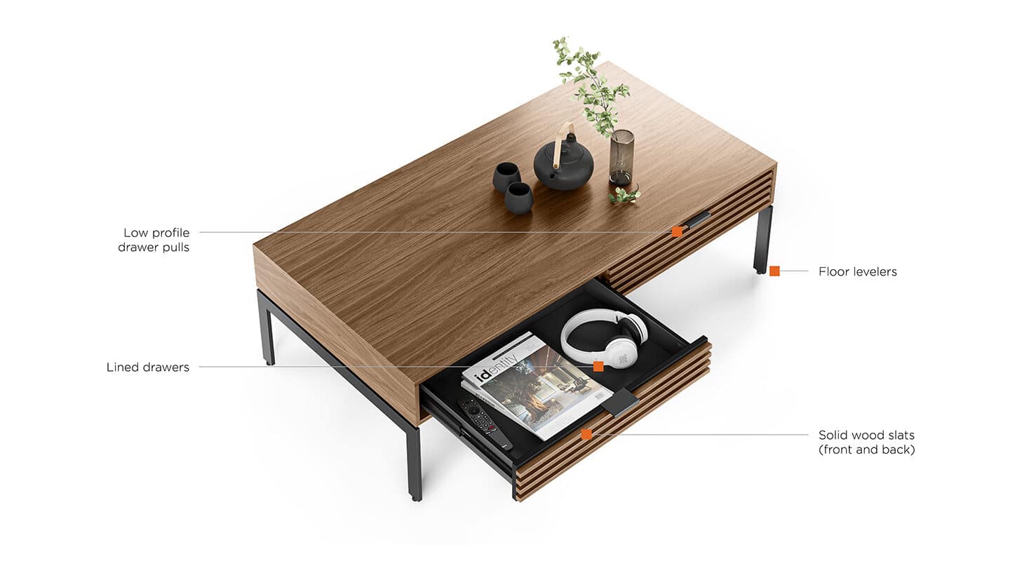 Bdi Cora 1172 Modern Coffee Table 1172 Features Walnut 1440