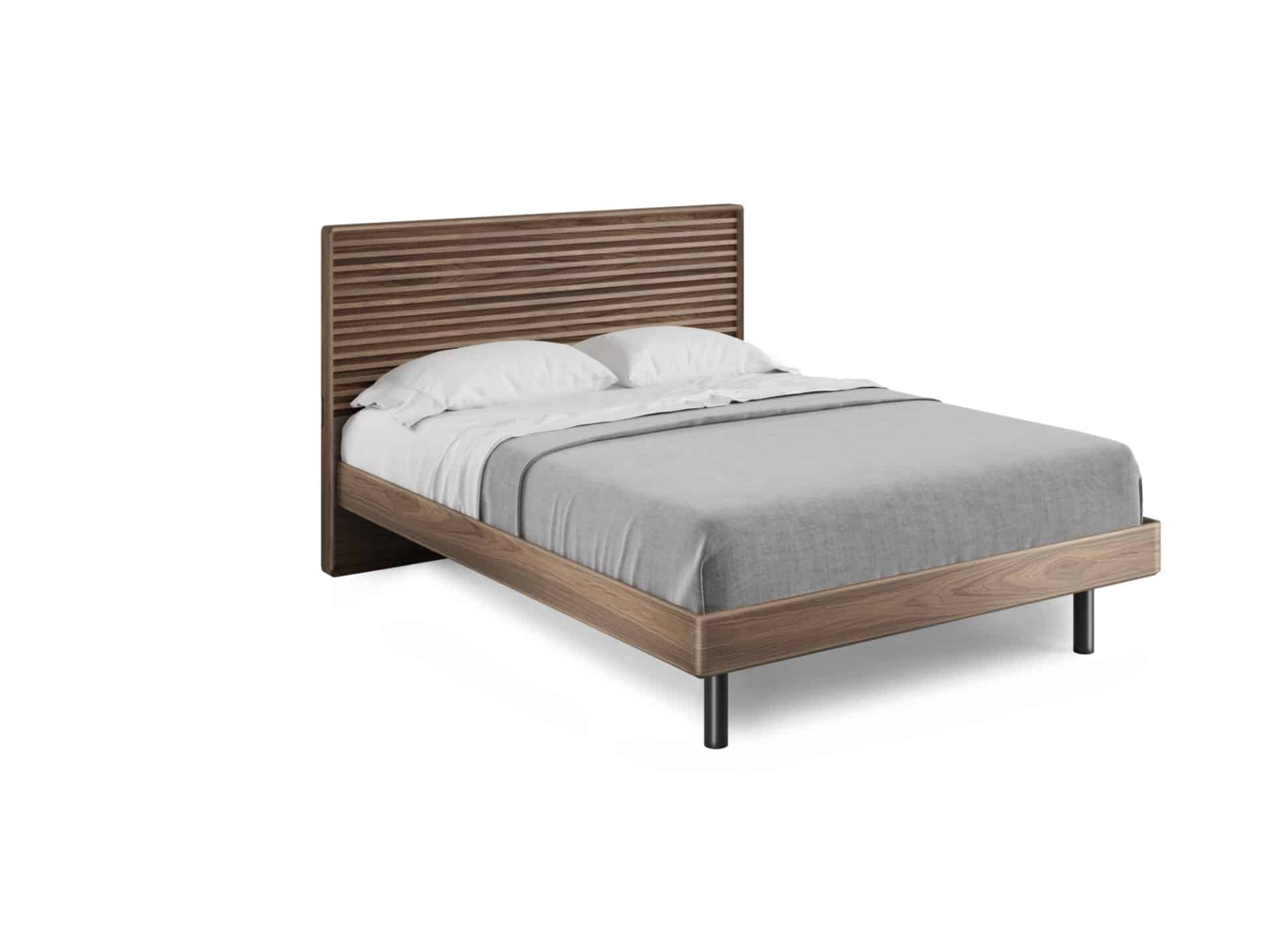 Cross Linq Bed Queen 9127 Bdi Walnut Modern Platform Bed 1 3200