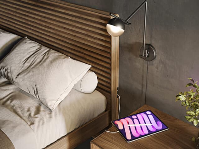 Cross Linq Modern Walnut Bed Bdi Bedroom Furniture Power Connections Nightstand 540 405