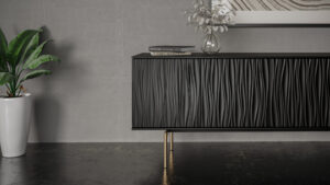 Tanami 7109 Modern Black Storage Credenza Console Tv Cabinet Bdi Furniture Hero