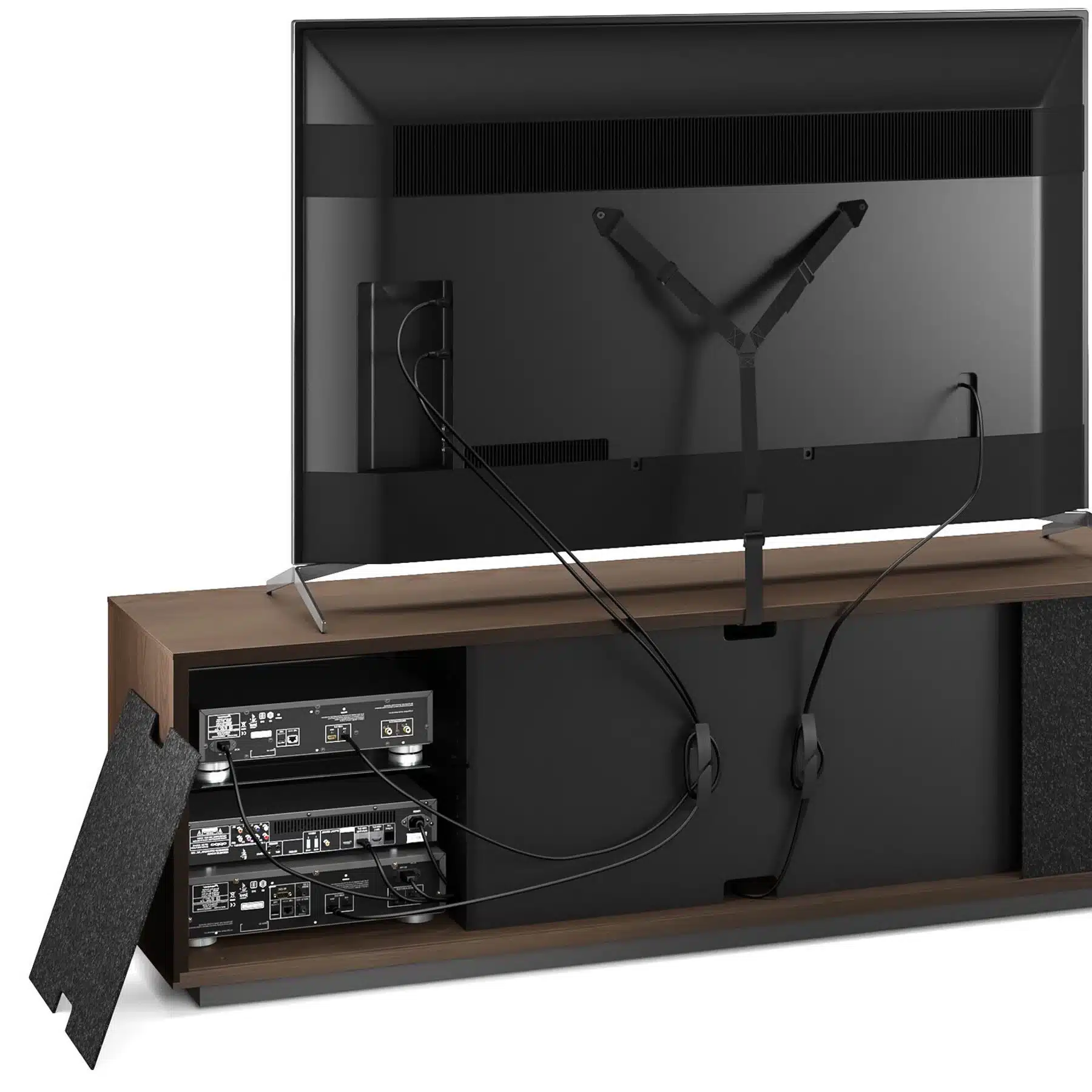 Elements 8703 Media Storage Cabinet 8703 Rolling Base Cable Management 1b2