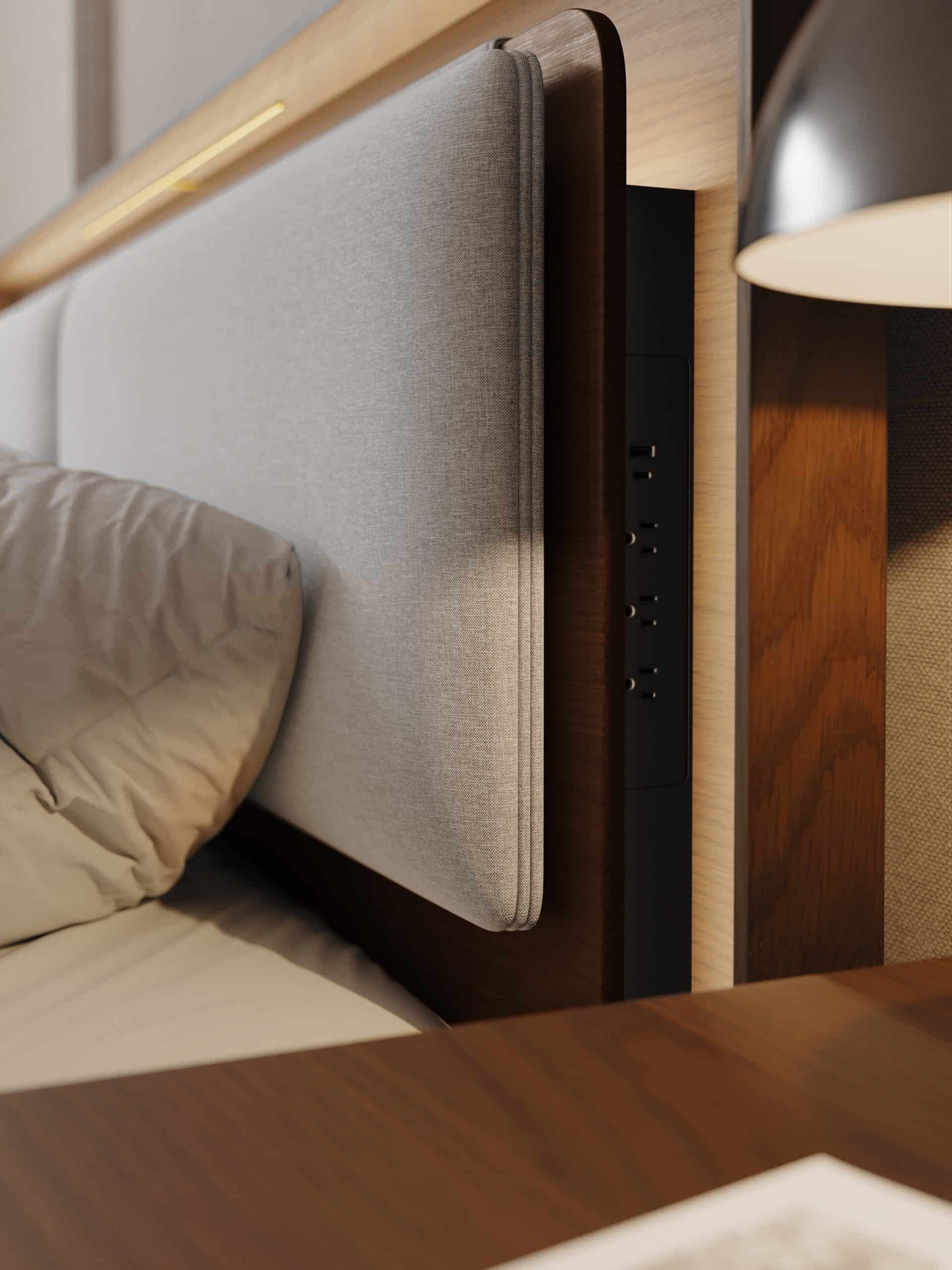 Contour Headboard Cushion Almond Linq Detail