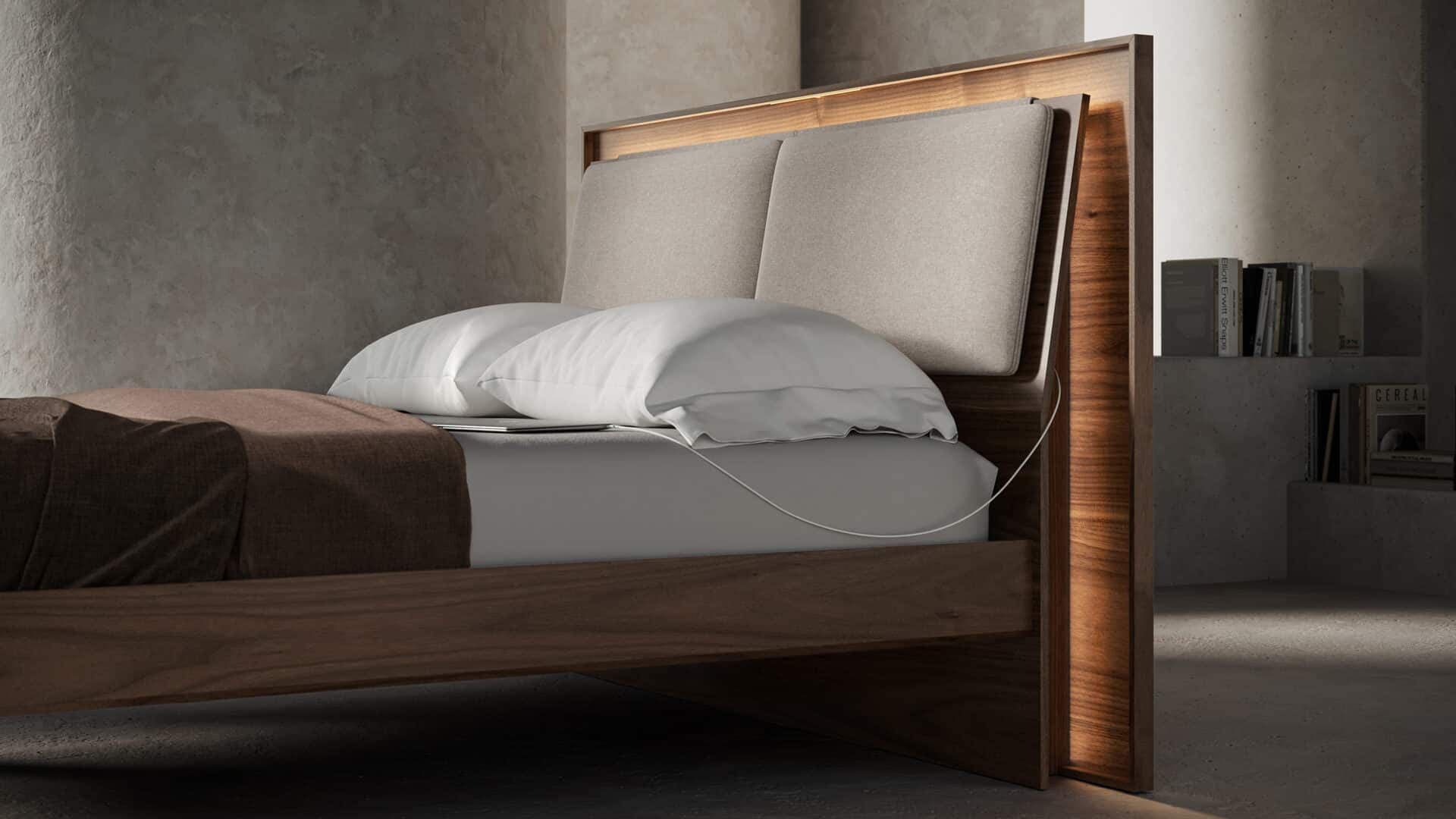 Contour Headboard Cushion Bdi Comfort Headrest Almond Fabric