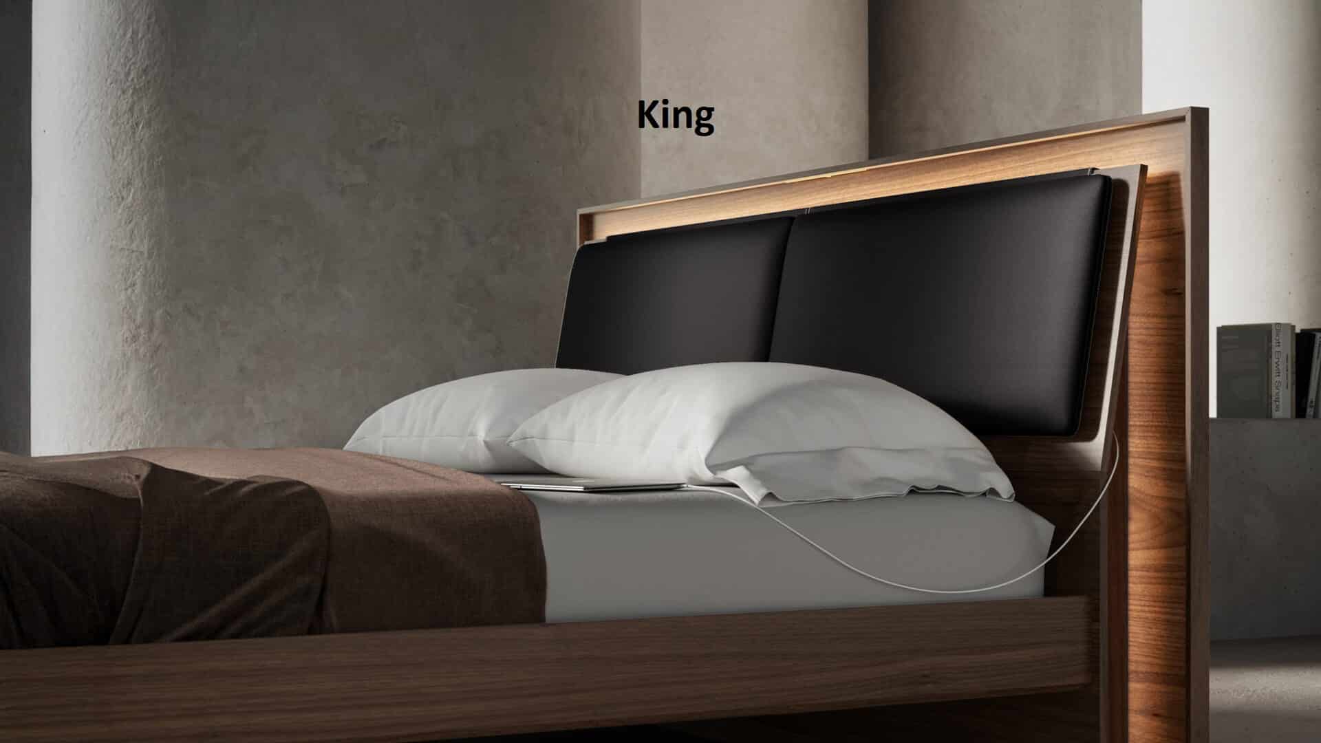 Contour Headboard Cushion Bdi Leather Pepper