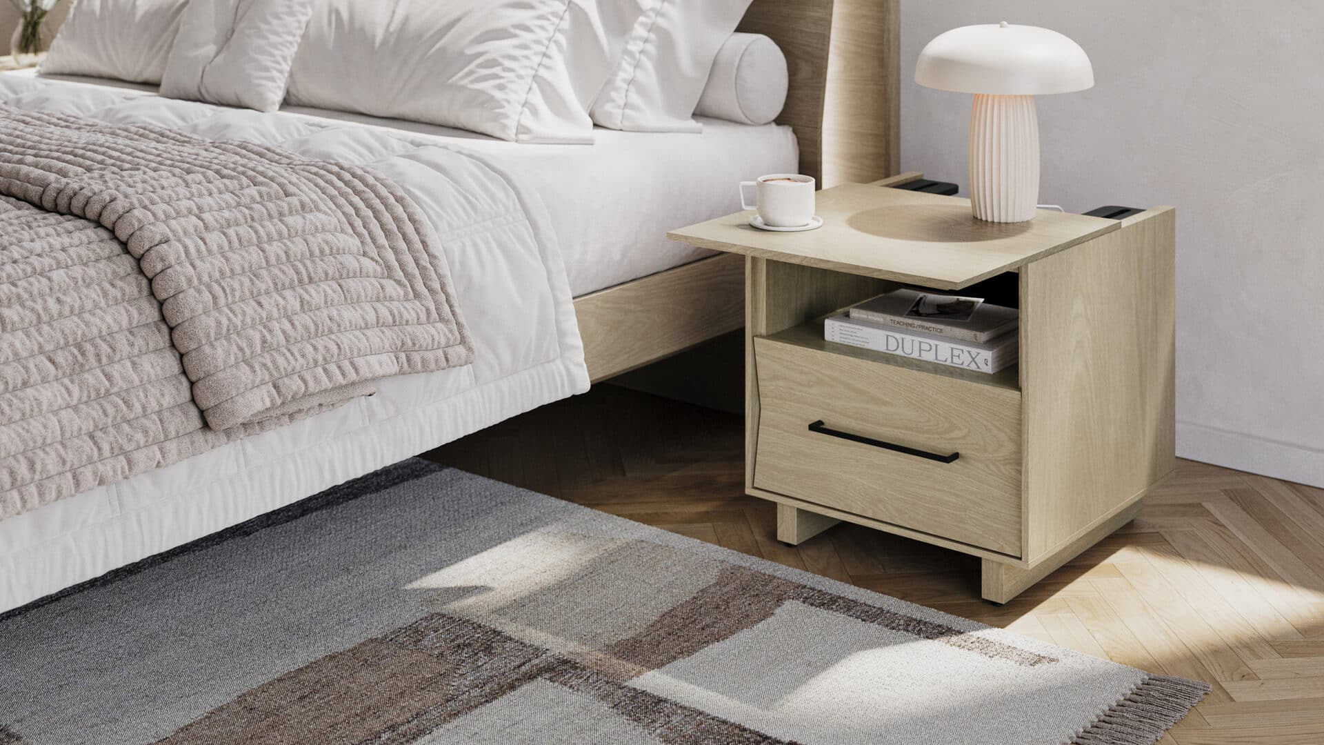 Kava 9681 Modern Wood Bedroom 20 Side Table Bdi Furniture Washed Oak Lifestyle 0