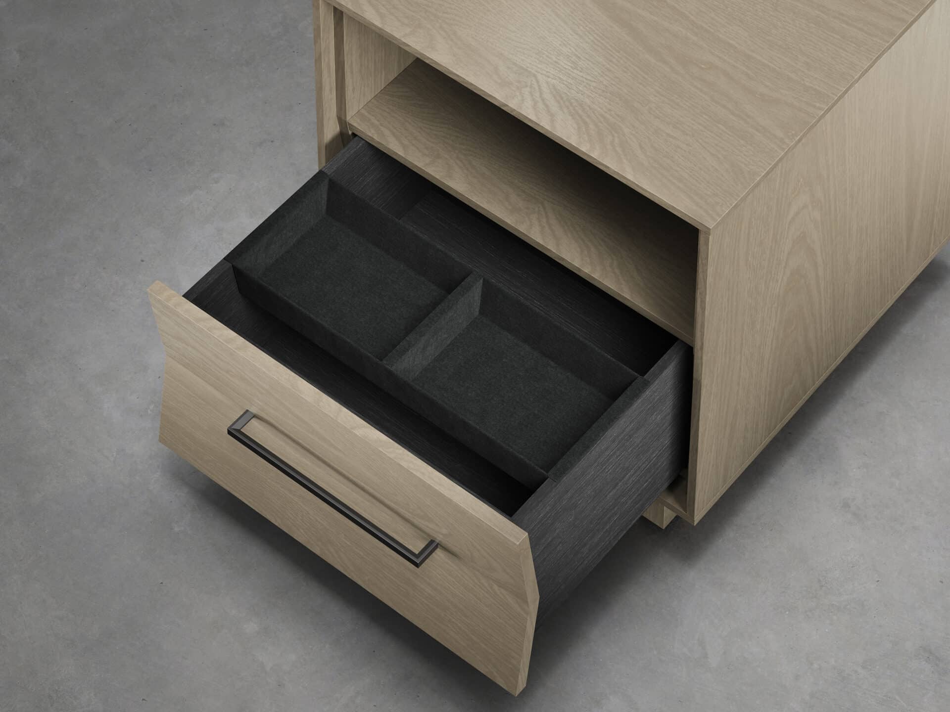 Kava 9681 Modern Wood Bedroom 20 Side Table Bdi Furniture Washed Oak Tray 1
