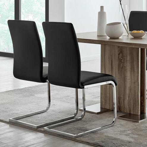 Screenshot 2025 11 09 At 14 33 33 Amanda Contemporary Side Chair In Black Faux Leather And Chrome Finish Set Of 2 – Armen Living